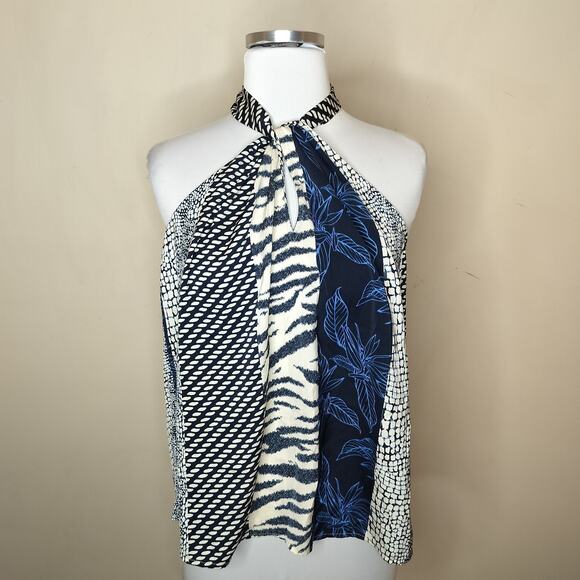 Banana Republic Halter Tank Floral Animal Print Mixed Pattern - Picture 1 of 10